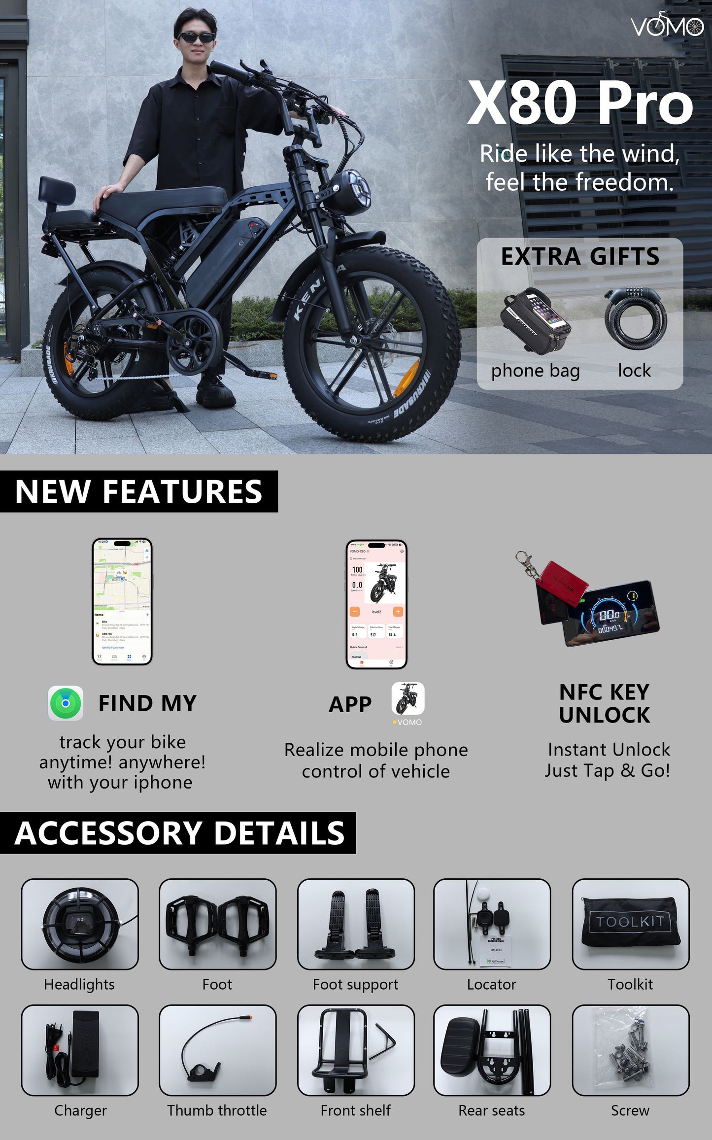VOMO X80 Pro e-bike 250W